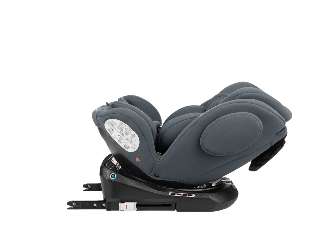 Scaun auto pentru copii cu ISOFIX KikkaBoo I-Felix DarkGrey,Omologat I-Size 40-150cm,R129,SPS-Protectie impact lateral, Tetiera reglabila 11 pozitii,Sezut rotativ,5 pozitii inclinare spatar,Centura Top Tether,Saltea reductor - 1