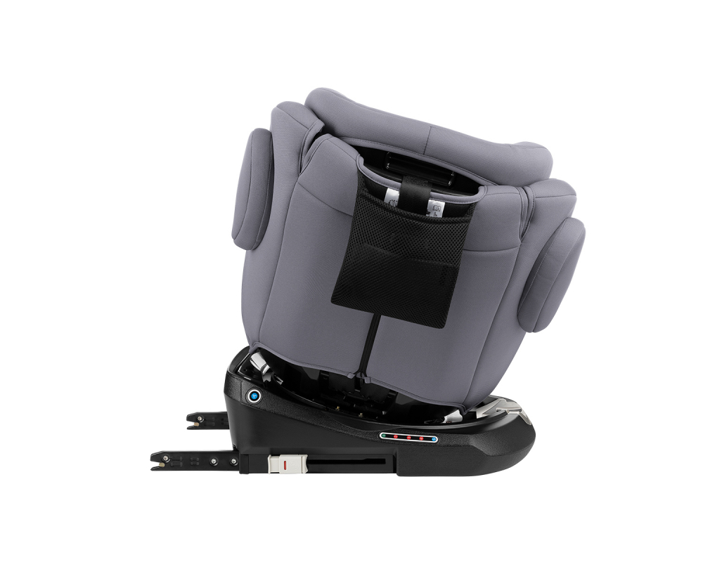 Scaun auto pentru copii cu ISOFIX KikkaBoo I-Felix LightGrey,Omologat I-Size 40-150cm,R129,SPS-Protectie impact lateral, Tetiera reglabila 11 pozitii,Sezut rotativ,5pozitii inclinare spatar,Centura Top Tether,Saltea reductor