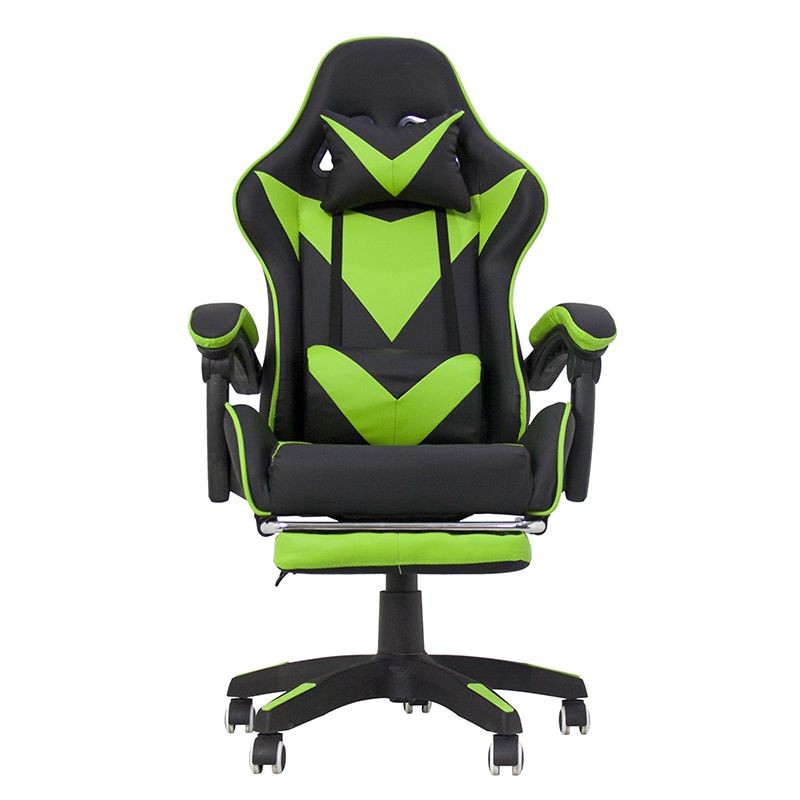 Scaun ergonomic gaming, spatar rabatabil, suport lombar, suport retractabil picioare, tetiera, inaltime reglabila 122-130 cm