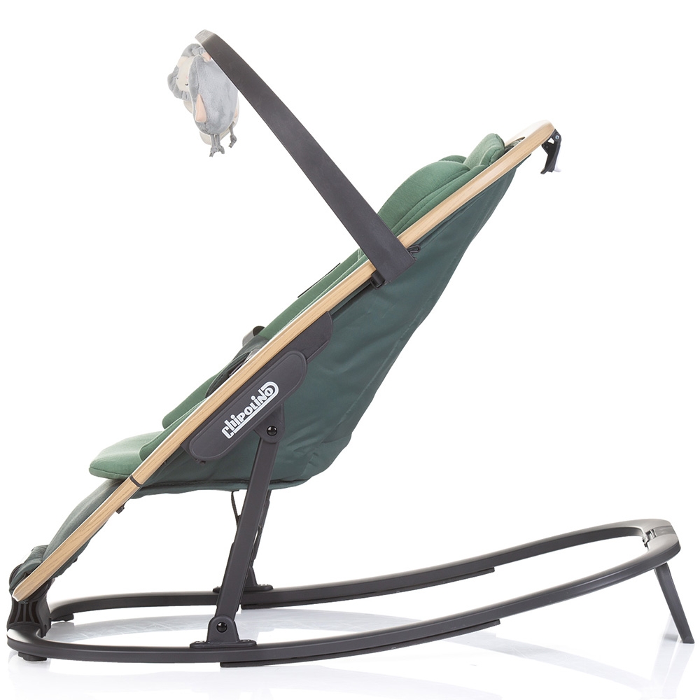 Scaunel balansoar Chipolino Senso Basil Wood cu spatar reglabil, bara de jucarii, suport pentru cap, centuri de siguranta, pliere compacta - 2
