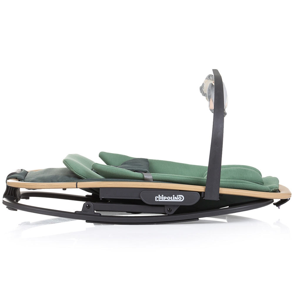 Scaunel balansoar Chipolino Senso Basil Wood cu spatar reglabil, bara de jucarii, suport pentru cap, centuri de siguranta, pliere compacta - 3