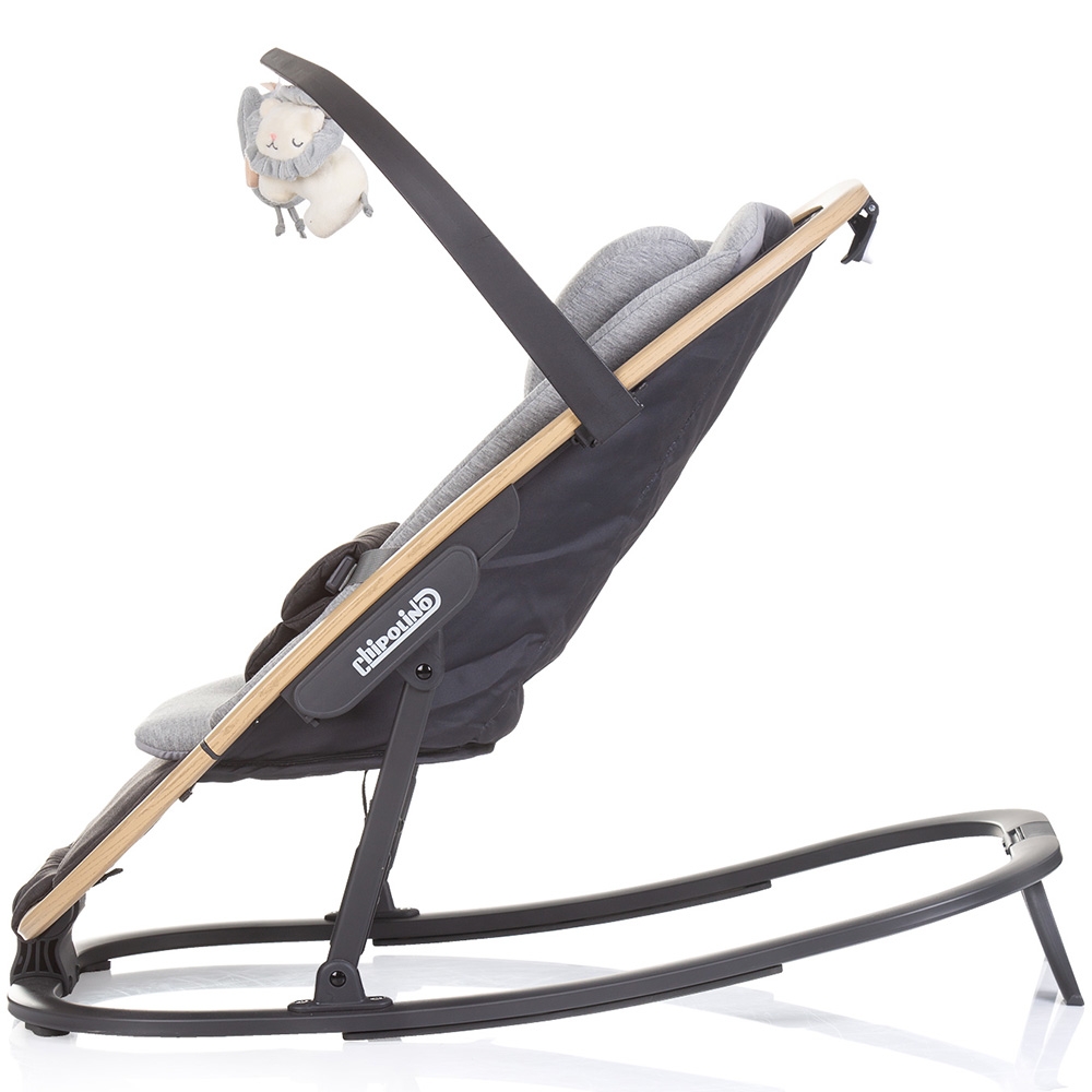 Scaunel balansoar Chipolino Senso Cloud Wood cu spatar reglabil, bara de jucarii, suport pentru cap, centuri de siguranta, pliere compacta - 2