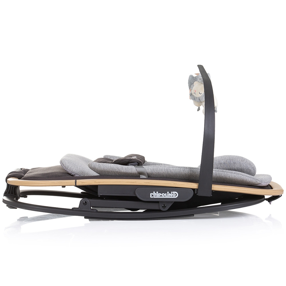 Scaunel balansoar Chipolino Senso Cloud Wood cu spatar reglabil, bara de jucarii, suport pentru cap, centuri de siguranta, pliere compacta - 3