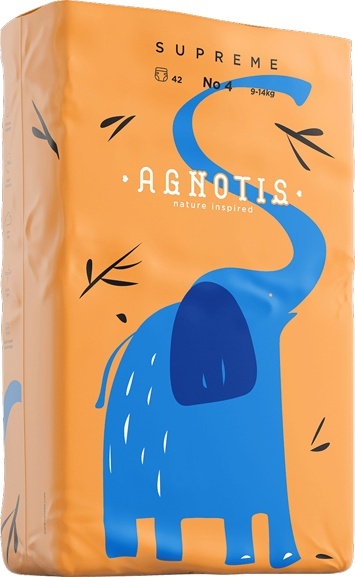 Scutece hipoalergenice Supreme Agnotis, marimea nr. 4, 9-14 kg, 42 bucati