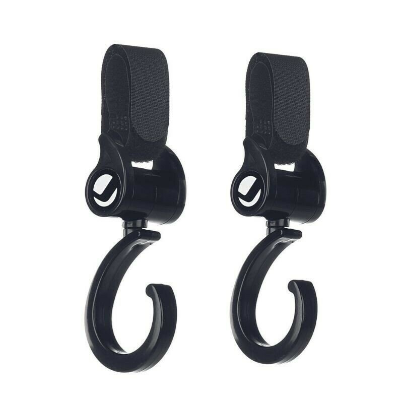 Set 2 carlige auto pentru carucior, Jane, Fixare pe cadru, multifunctionale, Negru - 3