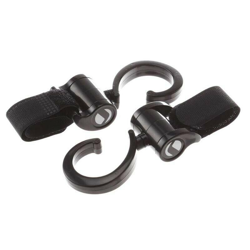 Set 2 carlige auto pentru carucior, Jane, Fixare pe cadru, multifunctionale, Negru - 2
