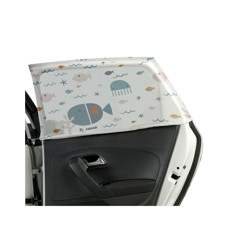 Set 2 parasolare plasa auto cu acoperire 100, Jane, Universale, Usor de instalat, fara ventuze, Lazuli Blue