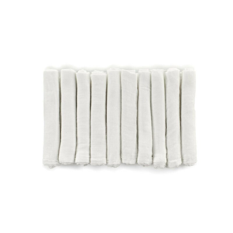 Set 6 scutece, Jane, Din muselina de bambus, Hipoalergenice, 35 x 35 cm, White - 1