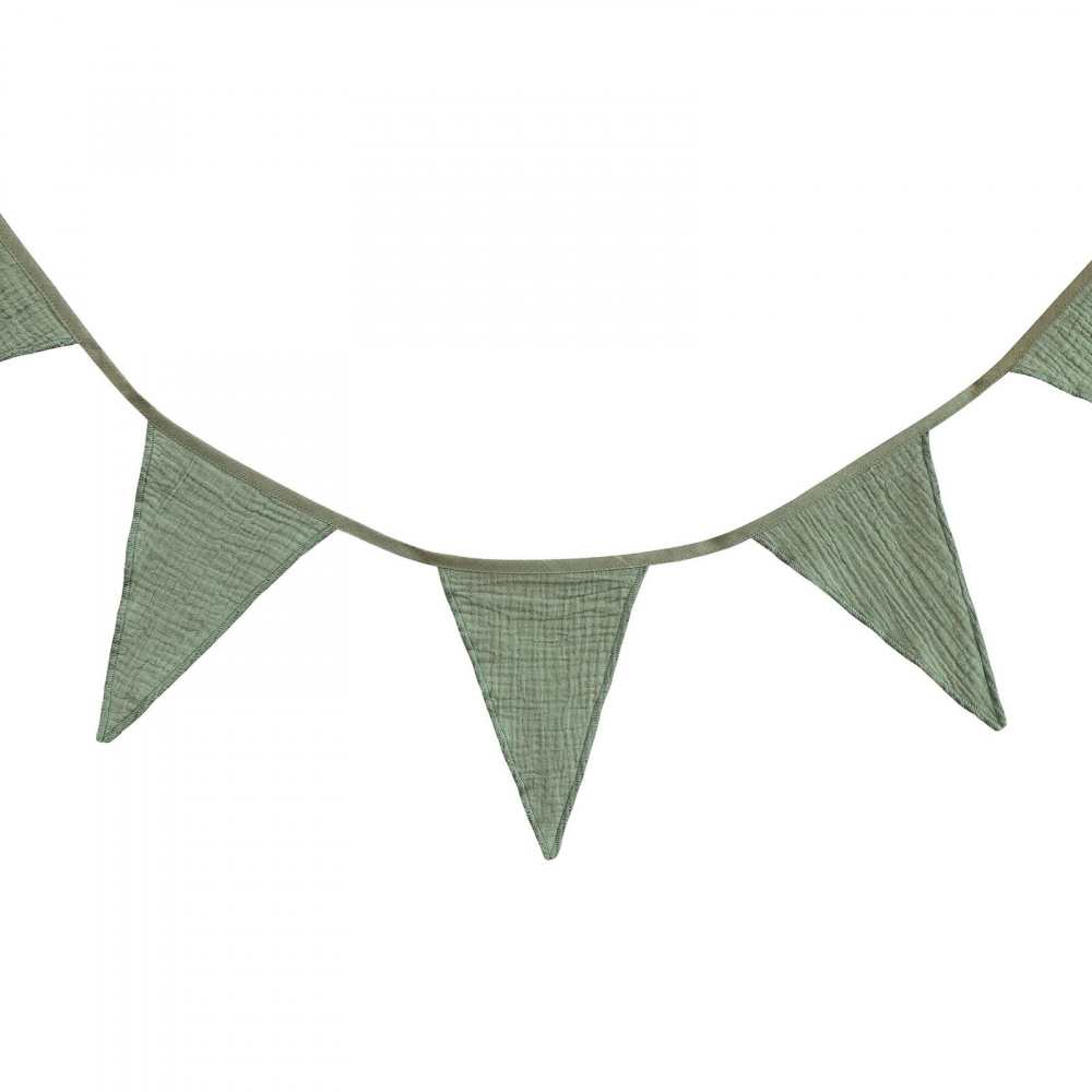 Set decoratiuni cu Baldachine, ghirlanda, perna decorativa si stickere, Muselina, Little Amy, Verde - 3