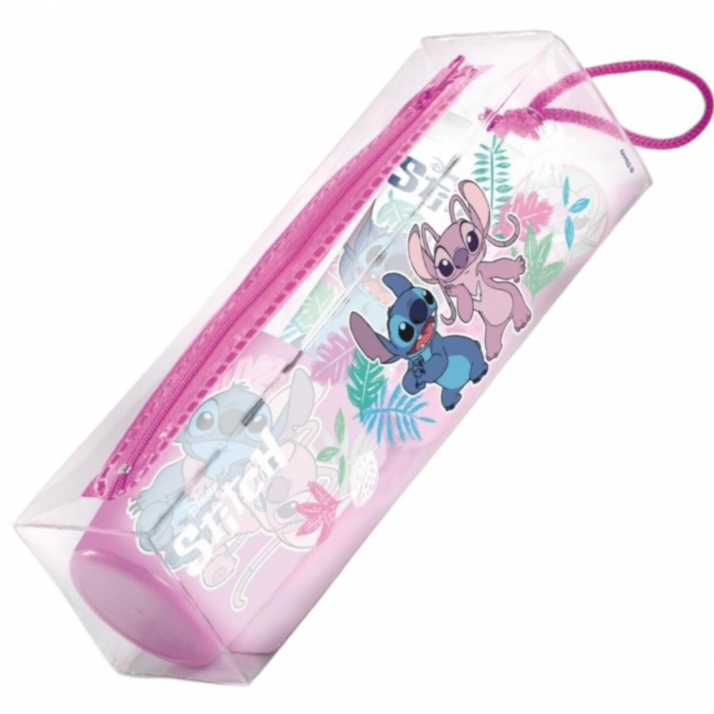Set ingrijire dentara pentru copii, pahar, pasta de dinti, periuta si etui Stitch