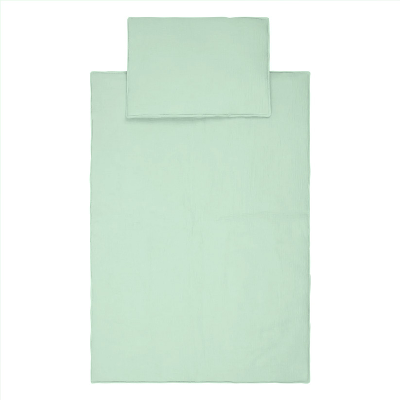 Set paturica si perna din muselina, 95 x 65 cm, Little Amy, Menta