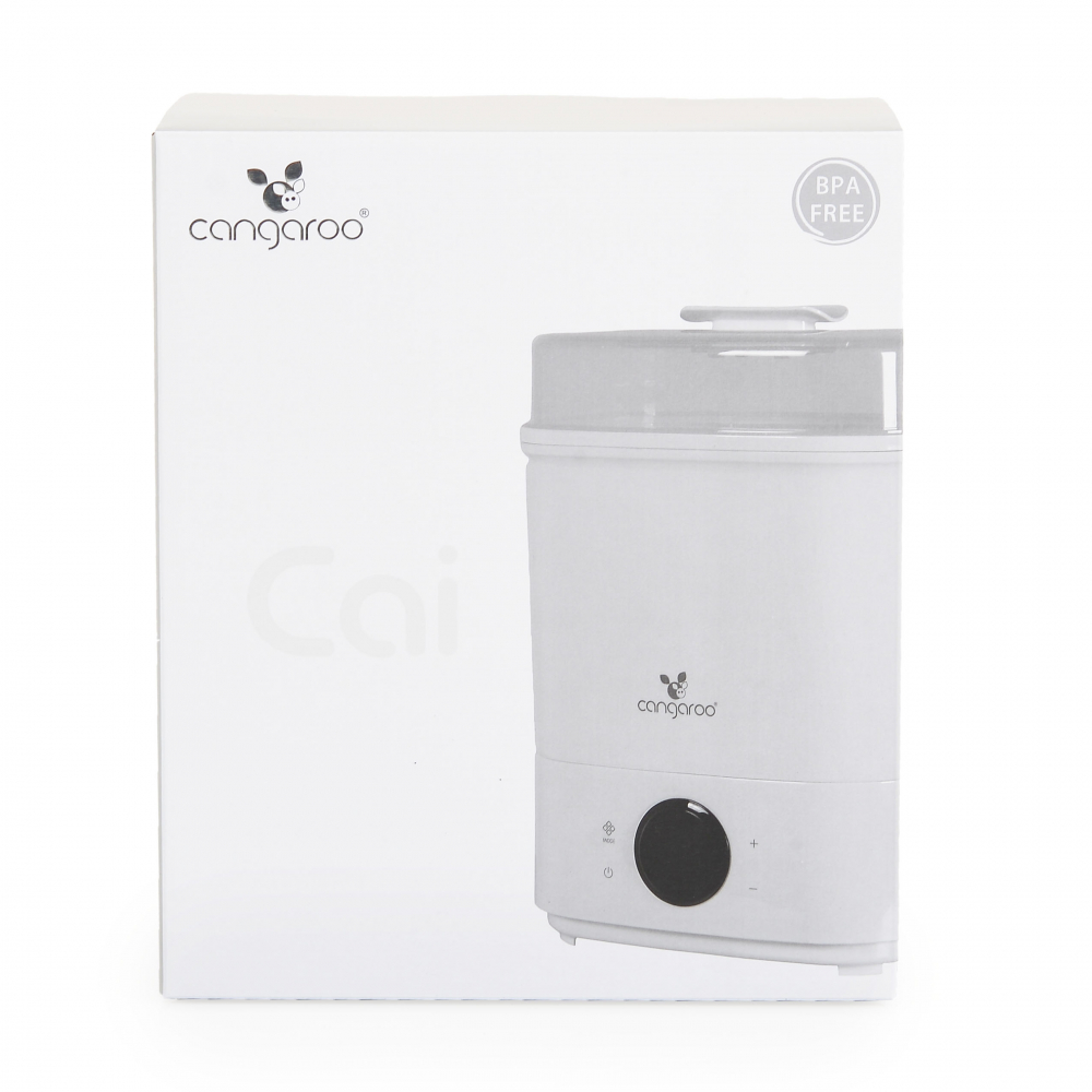 Sterilizator electric pentru biberoane Cangaroo Cai Alb cu functie uscare,Capacitate 6 biberoane,Afisaj LCD cu ecran tactil,Functie sterilizare,uscare + combinat,Cleste inclus,Consum energetic mic - 1 | YEO