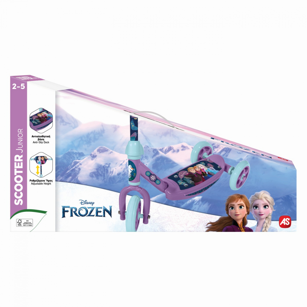 Trotineta pentru copii As Frozen cu 3 roti, varsta 2-5 ani, greutate suportata 20 kg