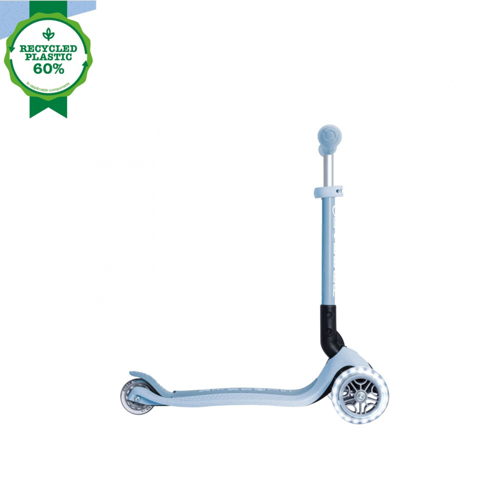 Trotineta Globber Junior ECO Albastru, pliabila, ghidon din aluminiu reglabil, roti cu Led, greutate admisa 50 kg - 4