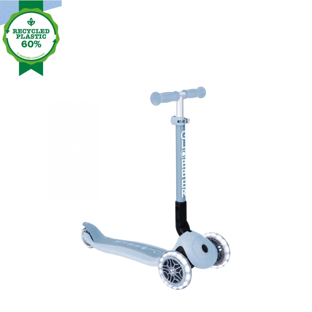 Trotineta Globber Junior ECO Albastru, pliabila, ghidon din aluminiu reglabil, roti cu Led, greutate admisa 50 kg - 5