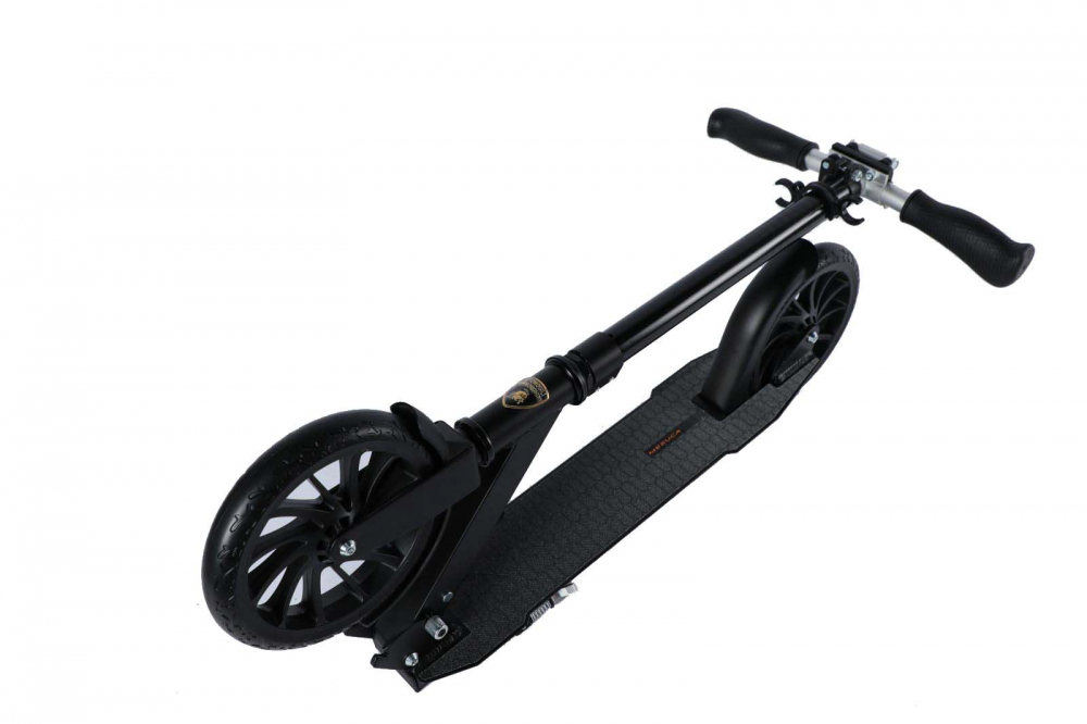 Trotineta Mesuca Lamborghini Negru cu 2 roti, pliabila, cadru din aluminiu, rulmenti carbon ABEC-7, ghidon reglabil, platforma antiderapanta, cric, greutate admisa 100 kg - 3