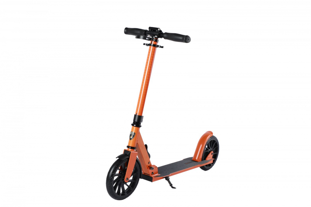 Trotineta Mesuca Lamborghini Orange cu 2 roti, pliabila, cadru din aluminiu, rulmenti carbon ABEC-7, ghidon reglabil, platforma antiderapanta, cric, greutate admisa 100 kg