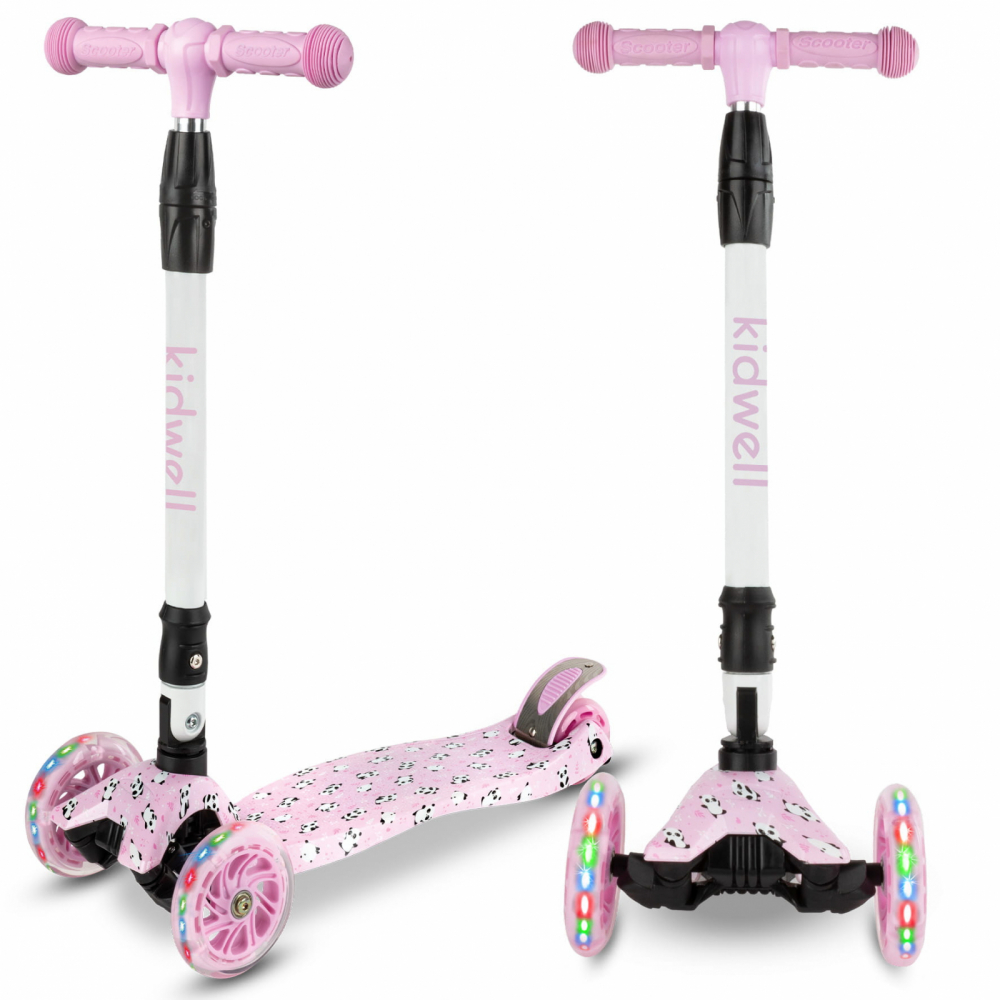 Trotineta pentru copii Kidwell Vento Panda pliabila, cu suspensie, roti cu led, ghidon din aluminiu reglabil, greutate admisa 50 kg, varsta 3 ani+ - 6