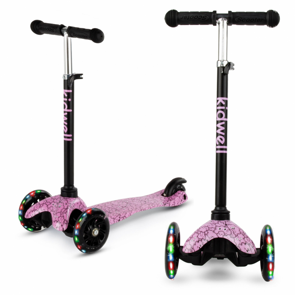 Trotineta pentru copii Kidwell Uno Clouds, reglabila, roti luminoase, 3+ ani, pana la 25 kg - 4