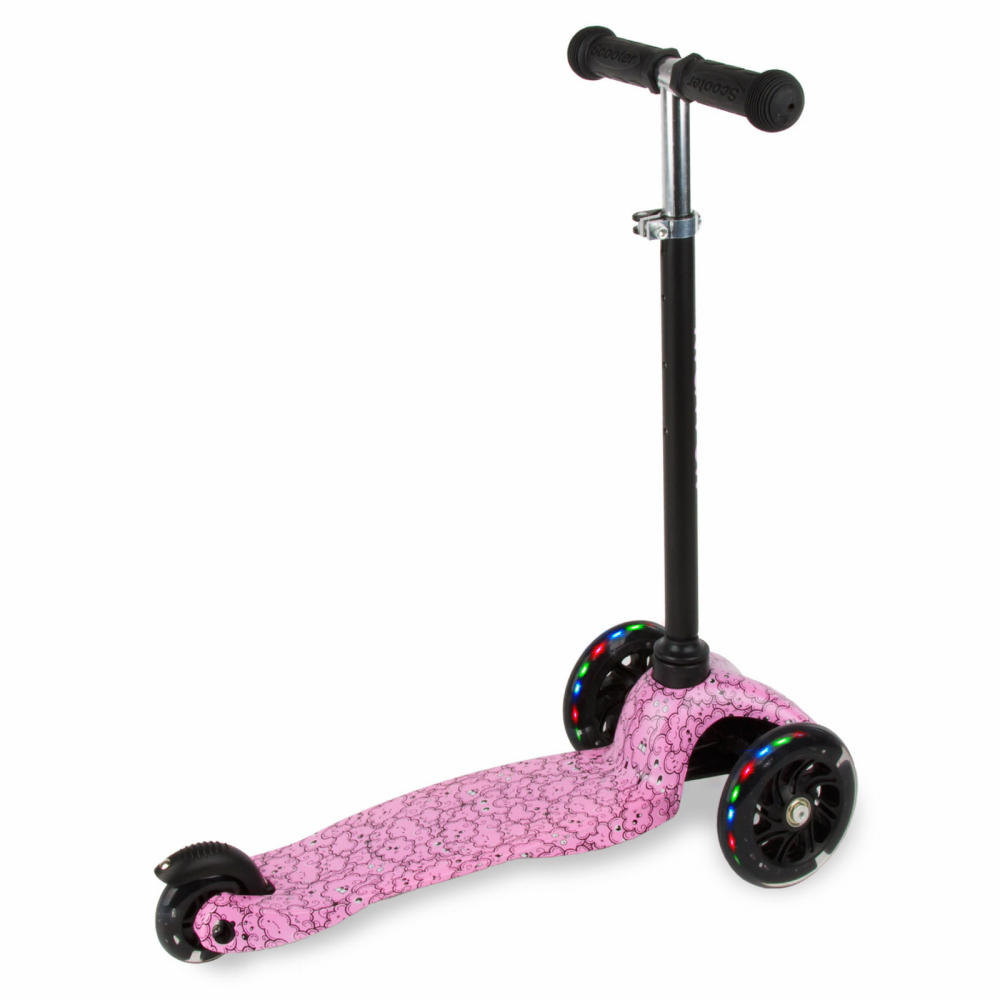 Trotineta pentru copii Kidwell Uno Clouds, reglabila, roti luminoase, 3+ ani, pana la 25 kg - 6