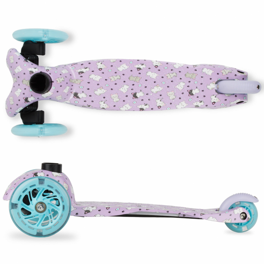 Trotineta pentru copii Kidwell Uno Kitty, reglabila, roti luminoase, 3+ ani, pana la 25 kg - 5