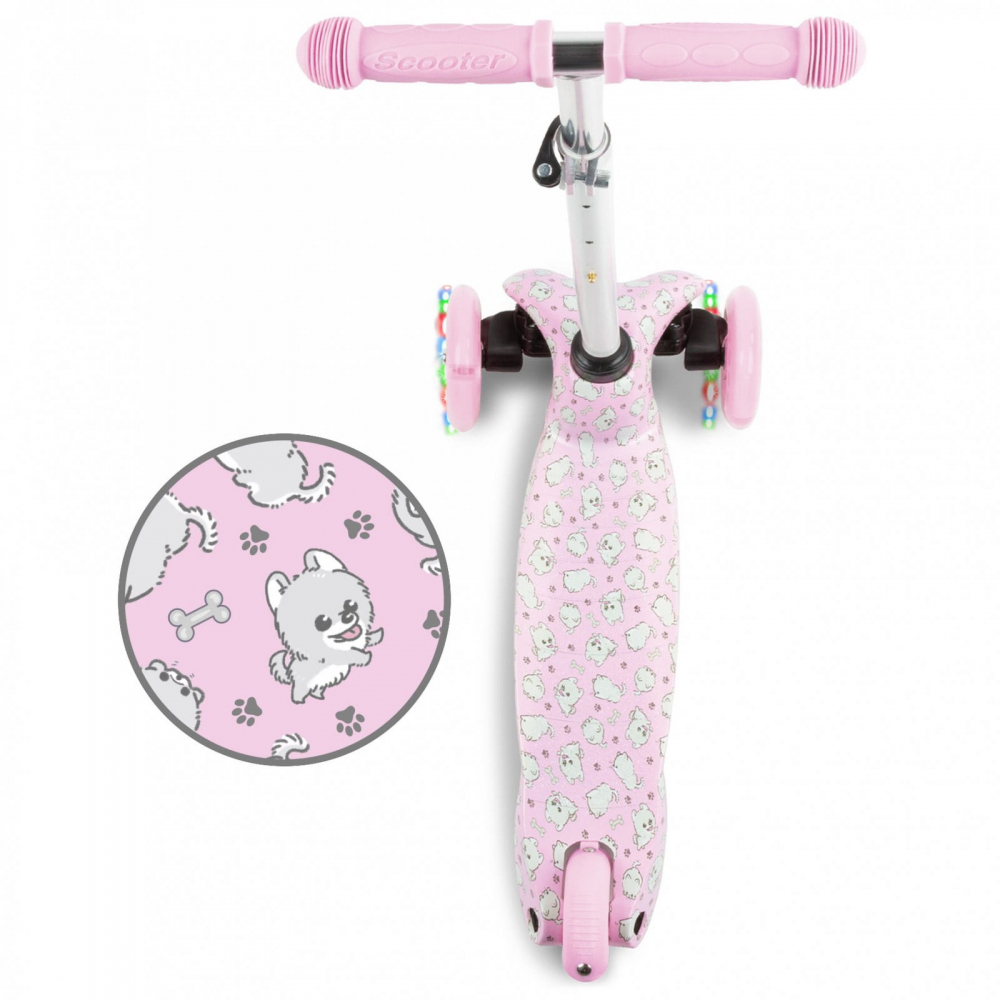 Trotineta pentru copii Kidwell Uno Puppy, reglabila, roti luminoase, 3+ ani, pana la 25 kg - 1