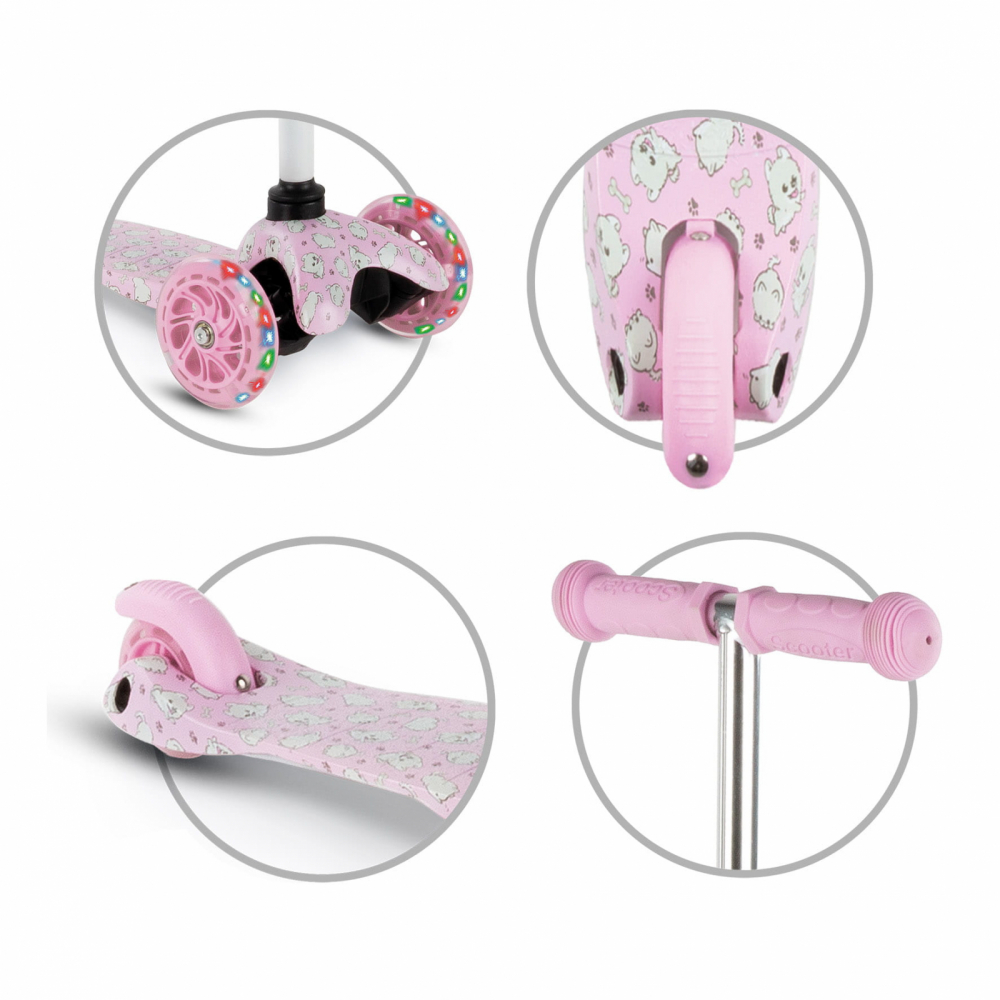 Trotineta pentru copii Kidwell Uno Puppy, reglabila, roti luminoase, 3+ ani, pana la 25 kg - 2