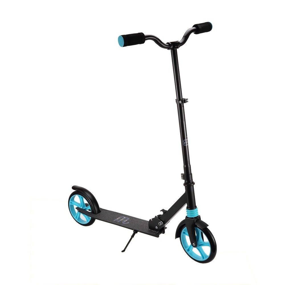 Trotineta pentru copii si adolescenti Novokids Cool Boy Albastru, maxim 100 kg, functie Super Brake, suspensie fata, diametru roata 200 mm