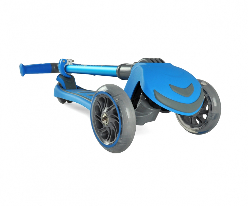 Trotineta pliabila Milly Mally Boogie Blue, roti din silicon cu Led, platforma antiderapanta, greutate admisa 50 kg - 4