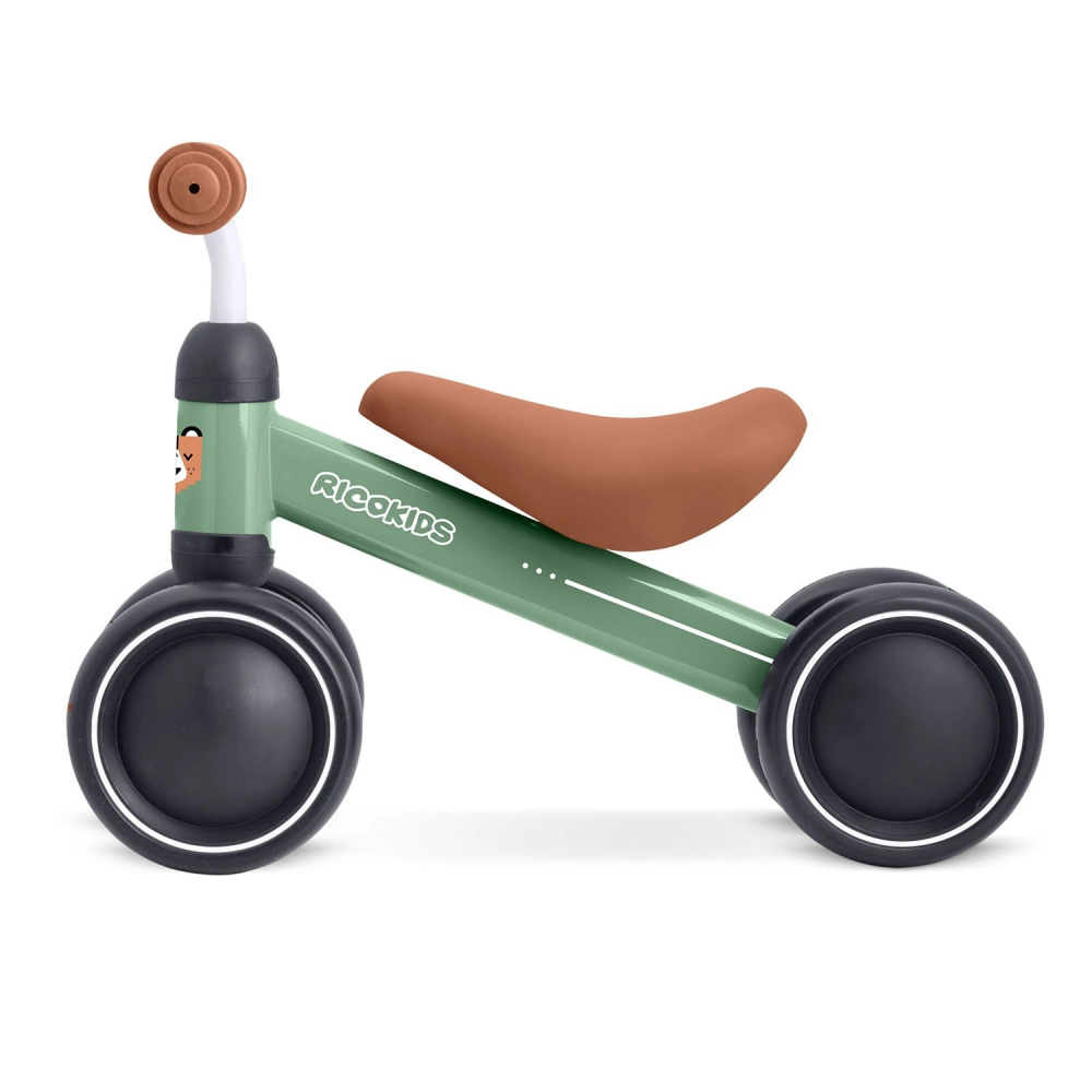 Vehicul Ride On fara pedale Ricokids Cross Country Green, De la 12 luni, Cadru metalic usor si rezistent, Sezut confortabil din spuma moale, Manere ergonomice antiderapante, Roti din PP rezistent si silentios - 2