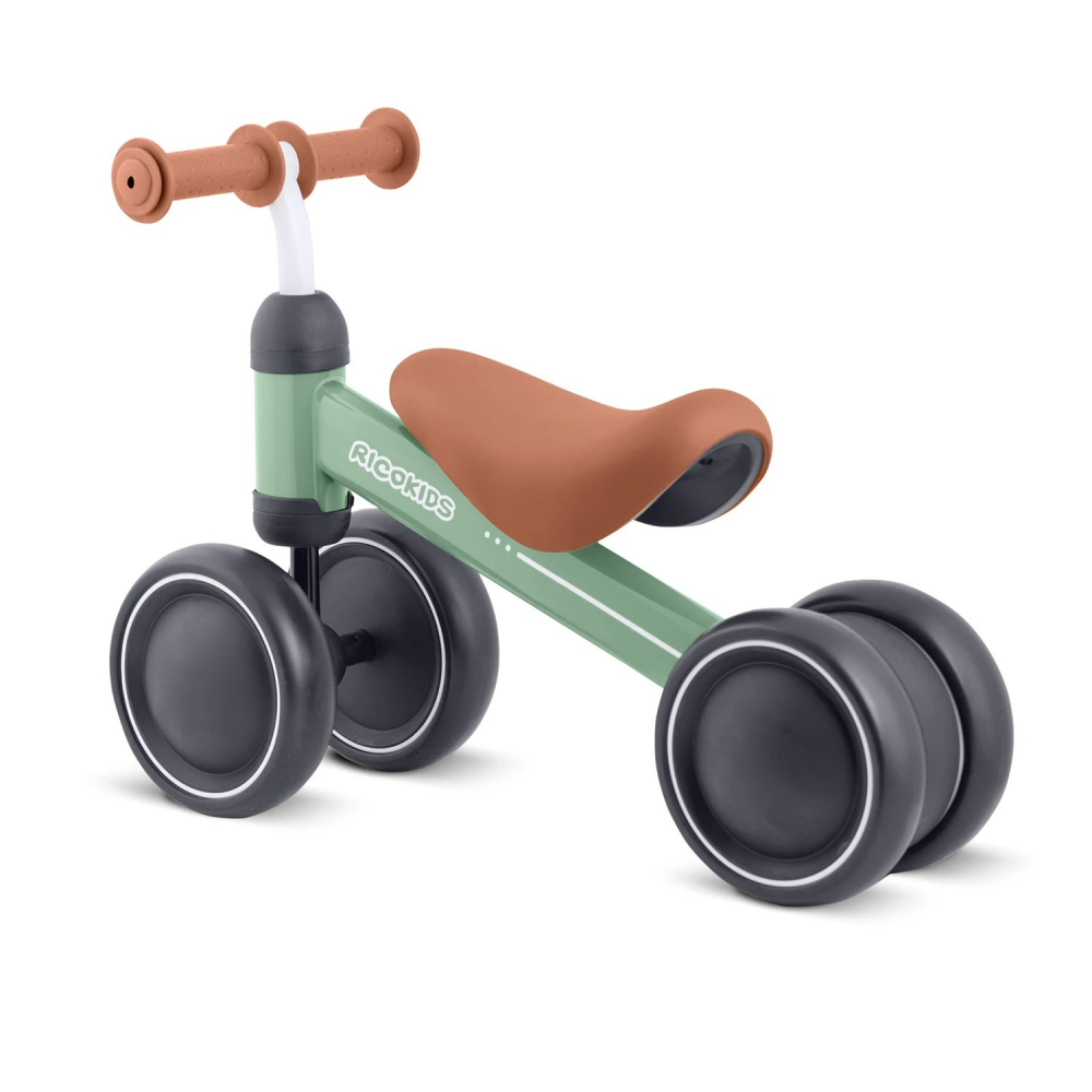 Vehicul Ride On fara pedale Ricokids Cross Country Green, De la 12 luni, Cadru metalic usor si rezistent, Sezut confortabil din spuma moale, Manere ergonomice antiderapante, Roti din PP rezistent si silentios - 3