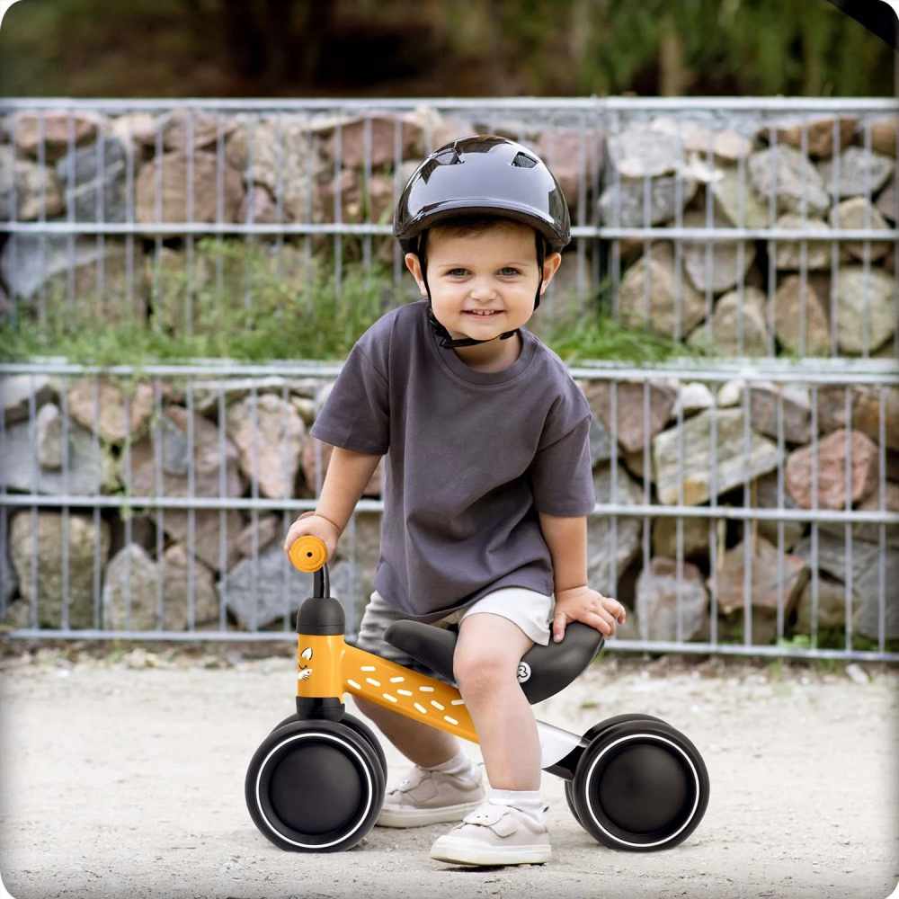 Vehicul Ride On fara pedale Ricokids Cross Country Brown, De la 12 luni, Cadru metalic usor si rezistent, Sezut confortabil din spuma moale, Manere ergonomice antiderapante, Roti din PP rezistent si silentios