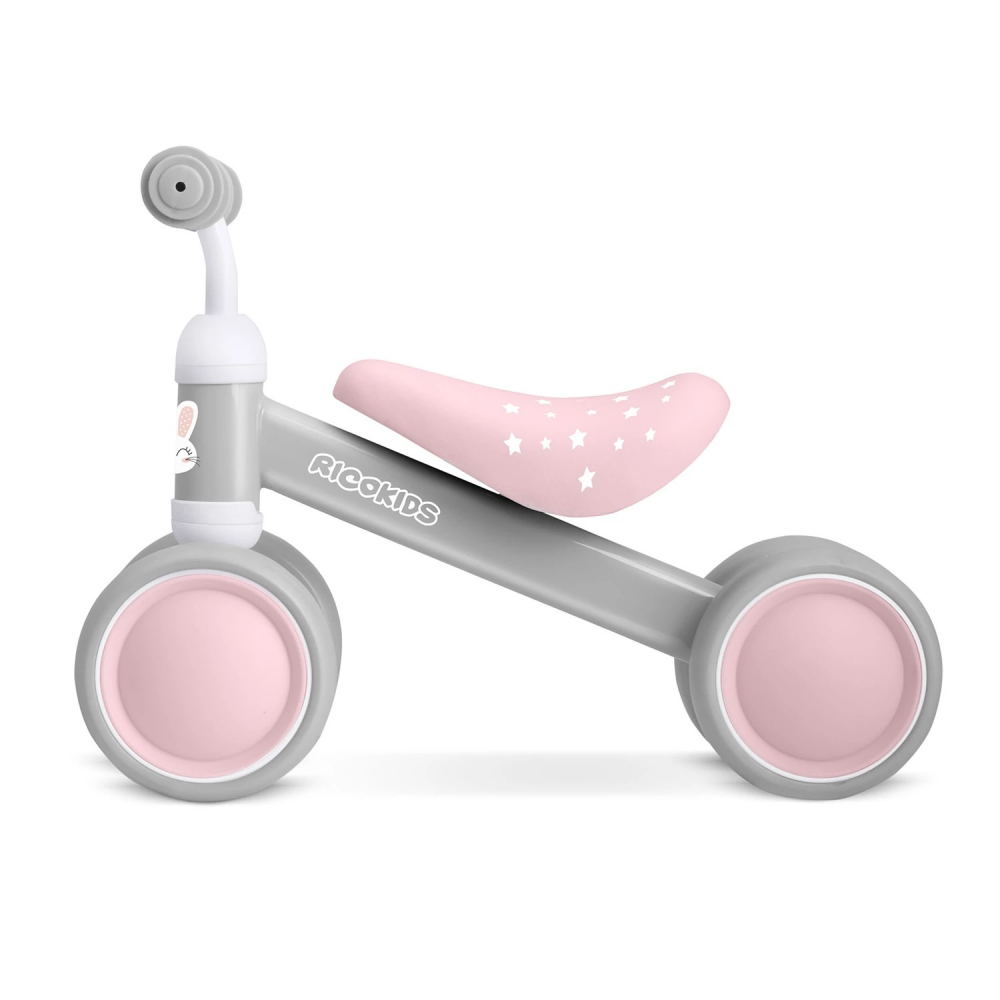 Vehicul Ride On fara pedale Ricokids Cross Country Pink, De la 12 luni, Cadru metalic usor si rezistent, Sezut confortabil din spuma moale, Manere ergonomice antiderapante, Roti din PP rezistent si silentios - 2