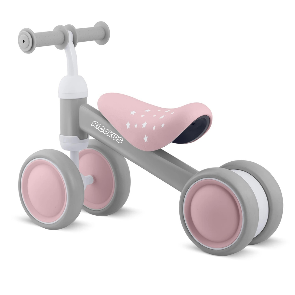 Vehicul Ride On fara pedale Ricokids Cross Country Pink, De la 12 luni, Cadru metalic usor si rezistent, Sezut confortabil din spuma moale, Manere ergonomice antiderapante, Roti din PP rezistent si silentios - 3