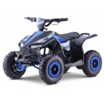 Atv electric pentru copii Hiperfect Blue, cu motor 1000W, baterie de 48V12Ah, viteza 35 km/h, cadrul din metal armat, echipat cu roti pneumatice, suspensii, faruri LED frontale, claxon integrat, pornire cu cheie