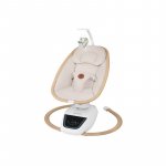 Balansoar si sezlong electric Lionelo Olivia Bej 2 in 1 cu leganare 3D, 5 moduri de balansare in mai multe directii, 13 melodii, scaun pivotant la 180 grade, reglabil, cu arcada jucarii