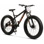 Bicicleta MTB-Fat Bike CARPAT Bigone C26278H, schimbator spate Shimano Altus, 16 viteze, roti 26 inch, frane Mecanice Disc, Negru/Portocaliu