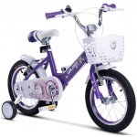 Bicicleta pentru copii 2-4 ani Velors V1202A Mov, Roti 12 Inch, Frane fata/spate V-Brake, Roti ajutatoare