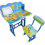 Birou pentru copii Novokids My little desk Albastru din MDF cu jucarii interactive,cadru metalic 70x44x67 cm