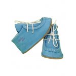 Botosei Mocasini Barefoot pentru copii Velur Blue Rappalo din piele naturala marime 22