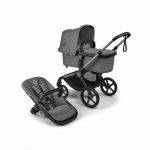 Carucior 2 in 1 Bugaboo Fox 5 Renew Graphite Moon Grey cu maner reglabil, reversibil, suspensii, cadru din aluminiu