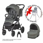 Carucior modular 2 in 1 Coccolle Serry Moss Green, Suport de picioare reglabil, Suspensie, Huse pentru picioare, Geanta, Adaptoare, Bara de protectie si maner din piele ecologica, Greutate admisa 22 kg