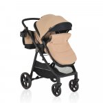 Carucior transformabil 2in1 Moni Tokyo Beige pana la 22 kg,Cadru din aluminiu,Maner parental si Spatar reglabile,Scaun reversibil,Roti spuma EVA pivotante cu amortizor,Baldachin,Husa picioare,Geanta,Plasa insecte,Suport pahar