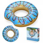 Colac gonflabil Bestway Donut Albastru diametru 107 cm, pentru copii peste 12 ani, Material PVC durabil, rezistent la soare si apa sarata, Kit de reparatie inclus
