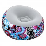 Fotoliu gonflabil pentru interior/exterior Bestway Graffiti 112x112x66 cm,Material PVC confortabil si rezistent, Suprafata din catifea placuta la atingere, Doua camere de aer