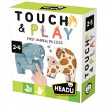 Puzzle tactil Headu contur Animale cu piese mari