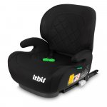 Inaltator auto copii Caretero Irbis I-Size Black 125-150 cm, Fixare cu isofix, Centura de ghidaj, Spatar reglabil si detasabil, Husa lavabila, Cotiere, Omologat R129
