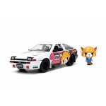 Set masinuta metalica si figurina Aggretsuko si Toyota Trueno scara 1:24