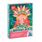 Joc Glitter Art Apli 4 modele, 8 cutii sclipici
