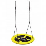 Leagan tip cuib pentru copii Neo-Sport Galben XXL, 100 cm, material impermeabil, cadru din otel, greutate suportata 150 kg